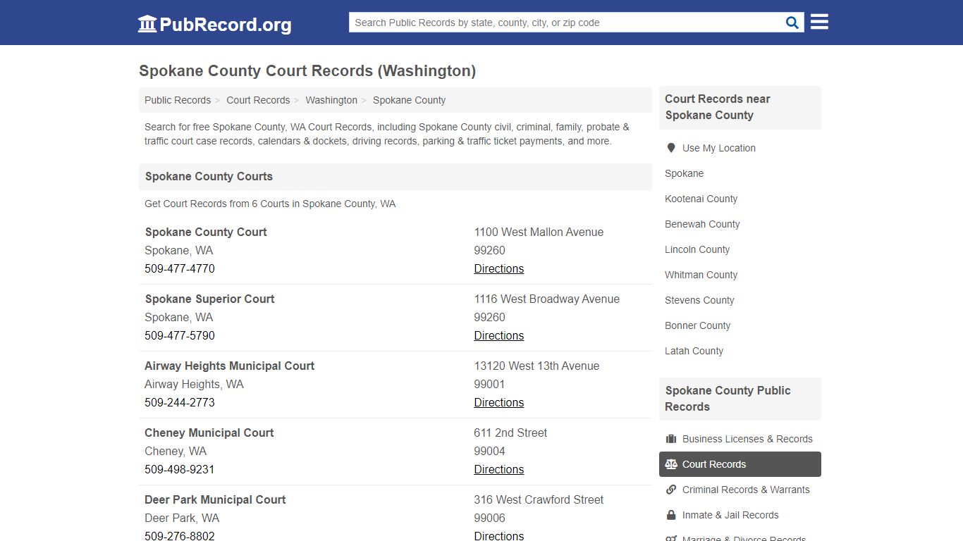 Spokane County Court Records (Washington)